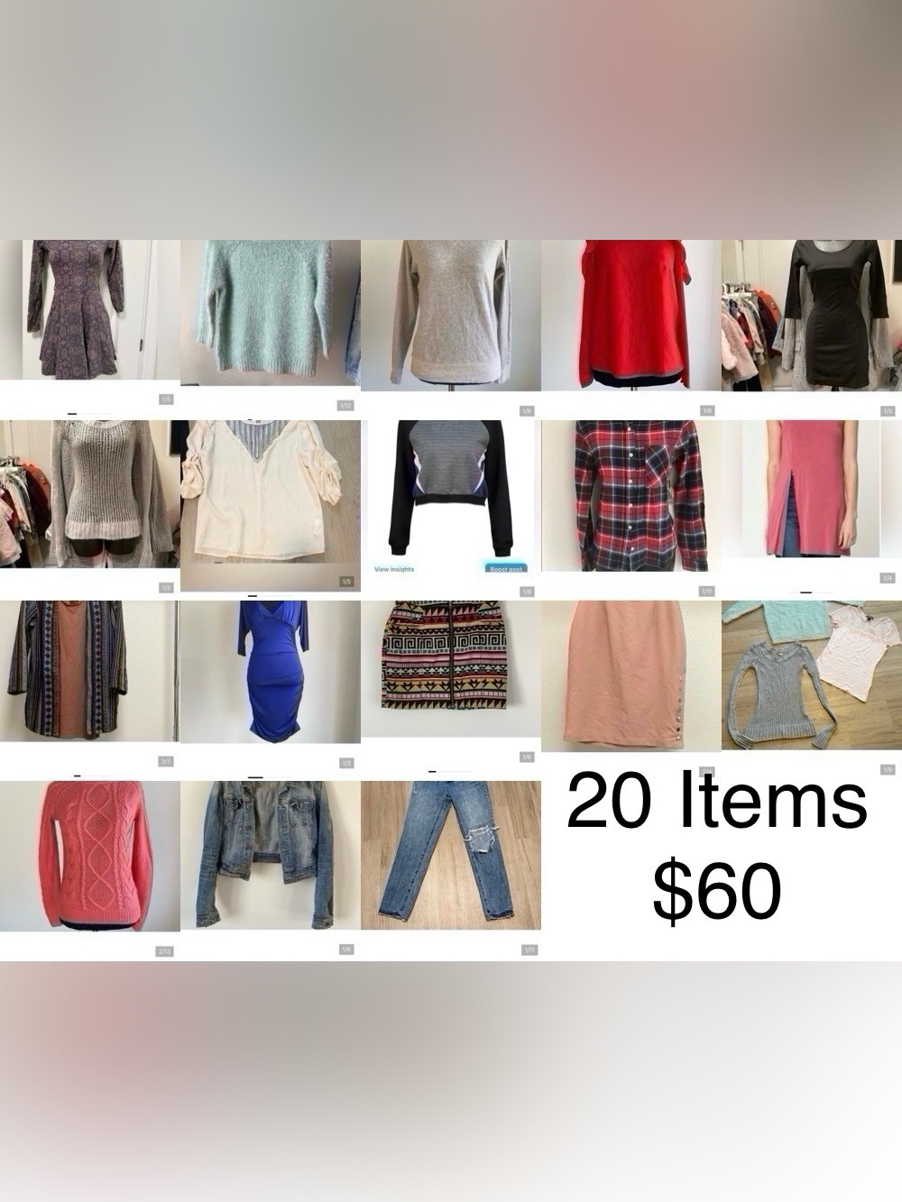 Mixed Women's Clothing Lot - Assorted Tops, Dresses, Skirt, Jeans Size Small